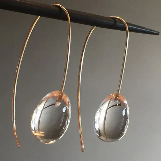 Antique Grey Crystal Drop Earrings