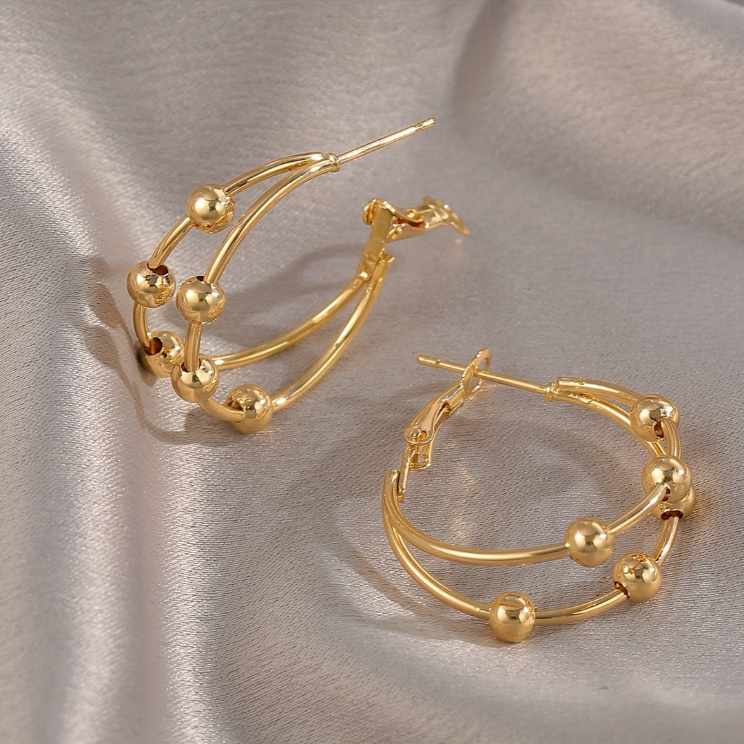 Fashionable Double Band Circle Earrings
