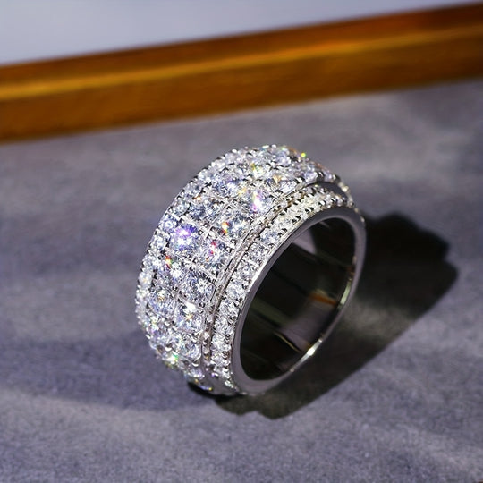 Simple Stylish Zirconia Wide Ring