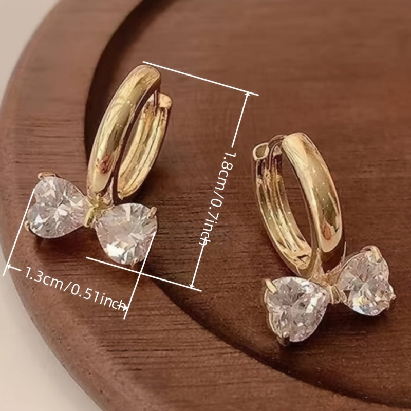 Luxury Golden Bow Hoop Earrings Women
