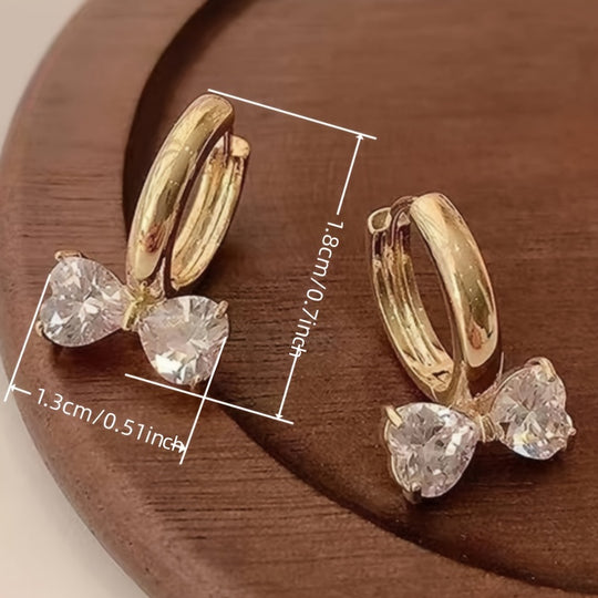 Luxury Golden Bow Hoop Earrings Women