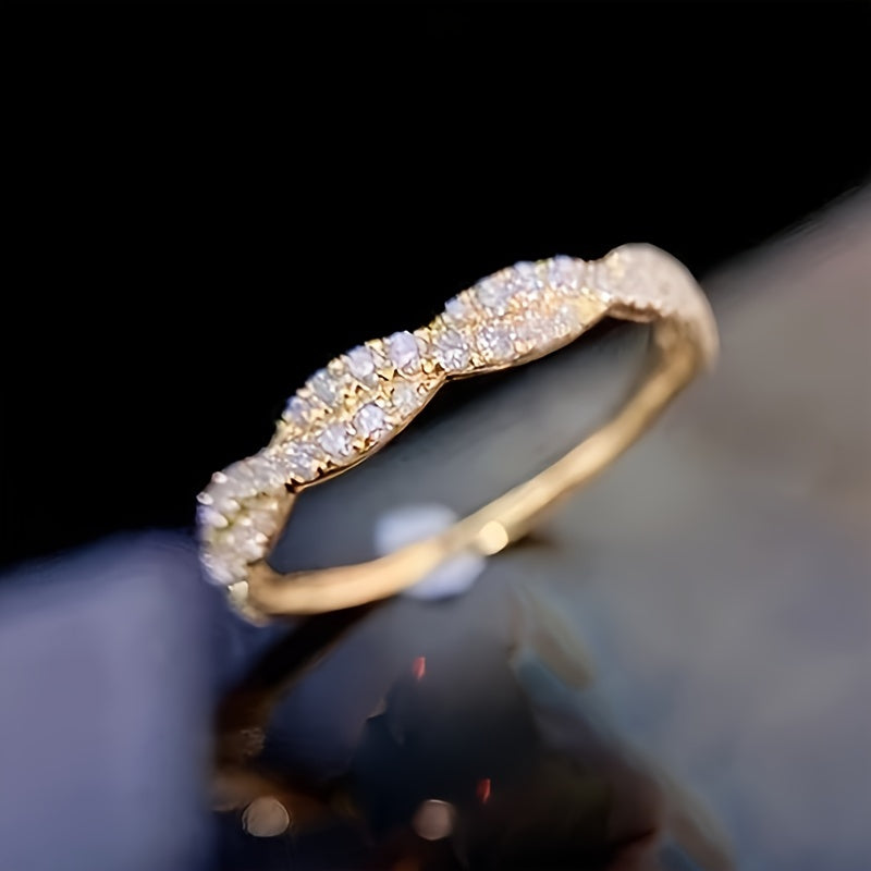 Elegant Interlaced Eternal Zirconia Ring