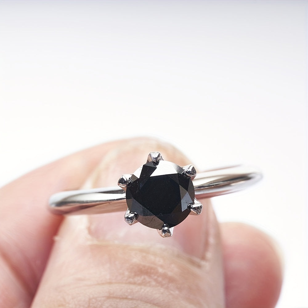 Elegant Moissanite Round Ring