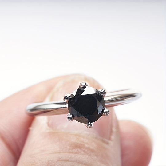 Elegant Moissanite Round Ring