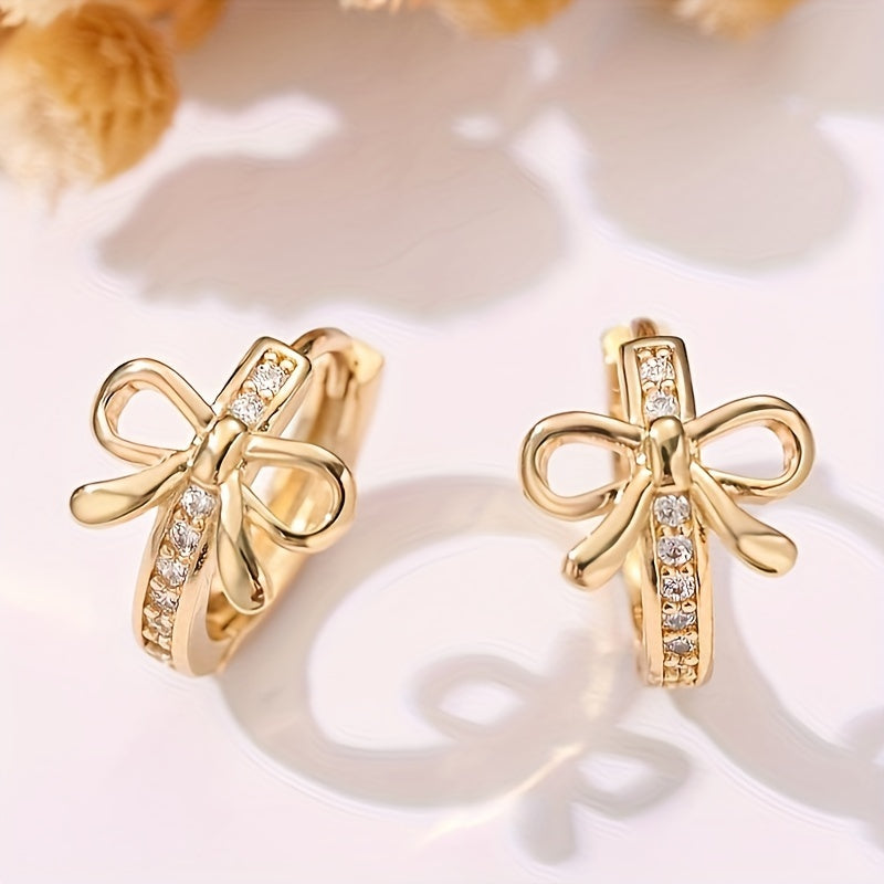 Vintage Bow Hoop Earrings
