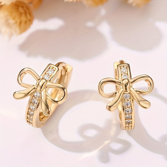 Vintage Bow Hoop Earrings