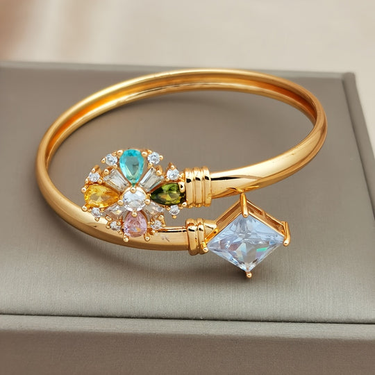 Multicolor Zirconia Open bracelet