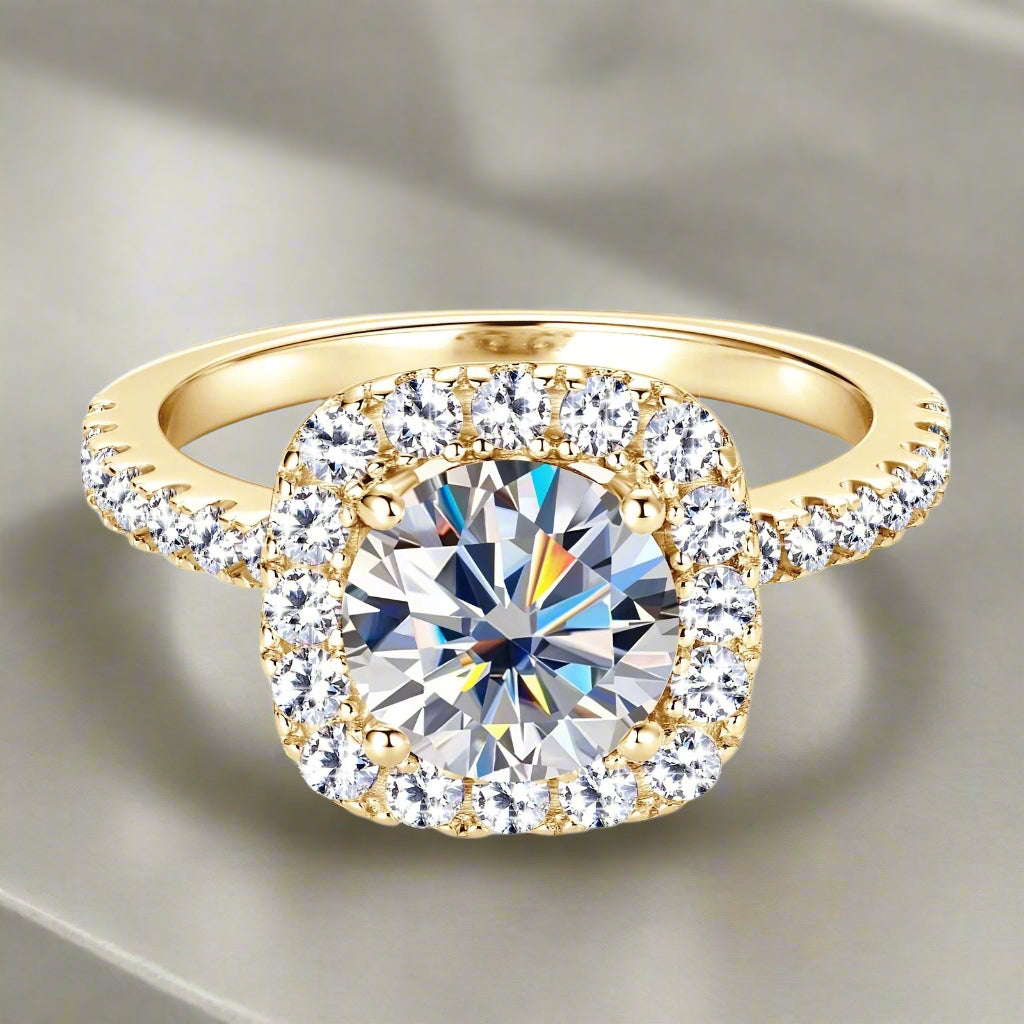Silver Moissanite Engagement Ring