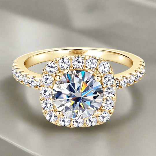 Silver Moissanite Engagement Ring