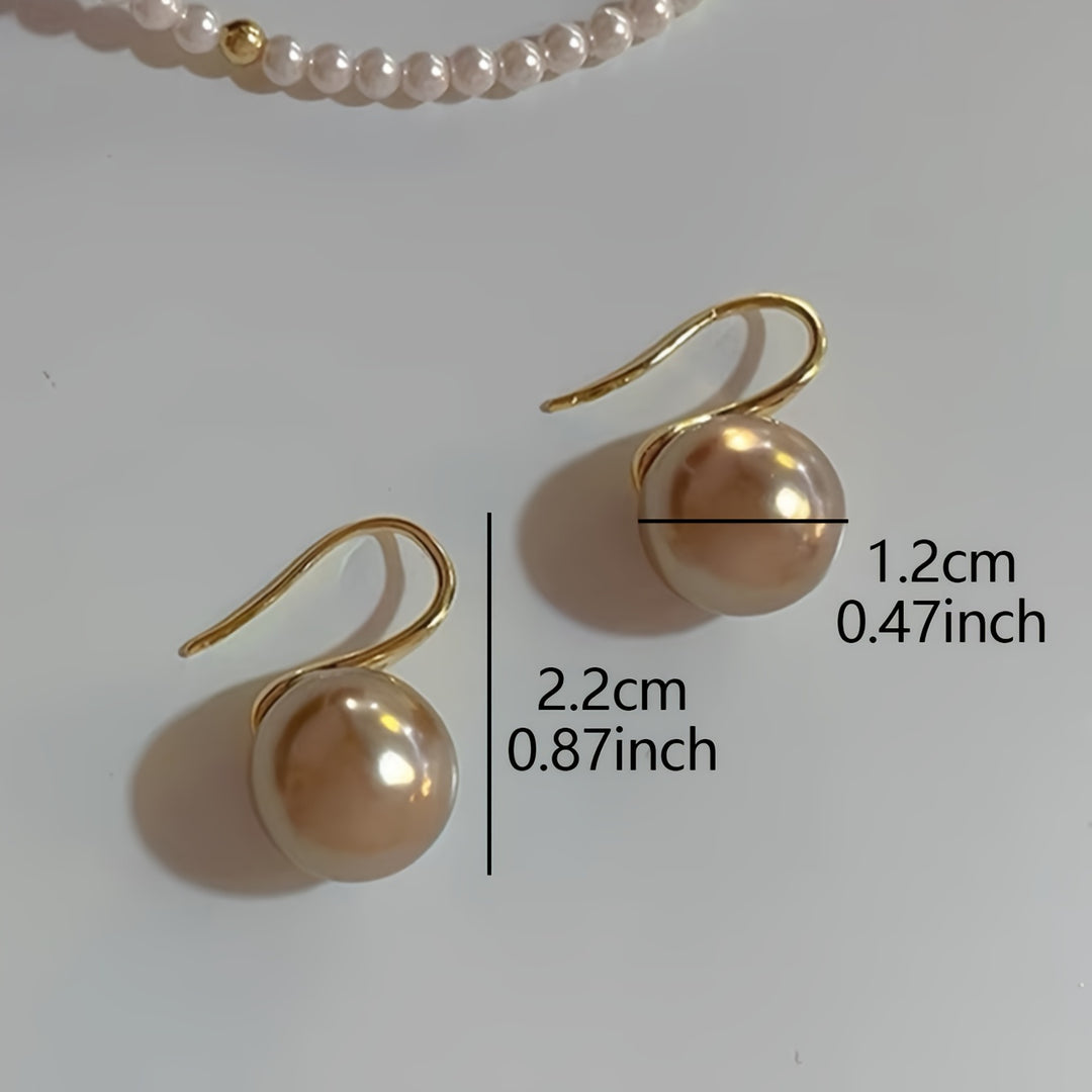 Exquisite Faux Pearl Copper Earrings
