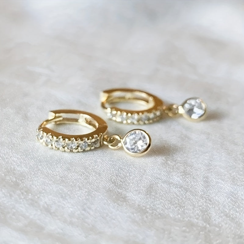 Elegant Small Zirconia Hoop Earrings
