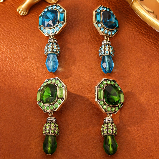 Vintage Rhinestone Drop Earrings