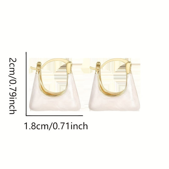 Handbag Design Enamel Hoop Earrings