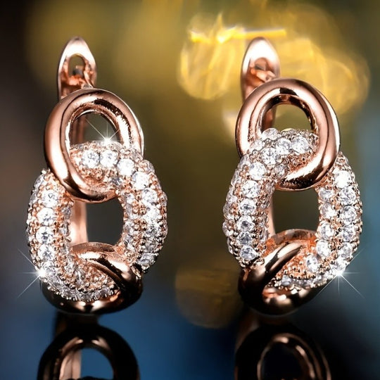 Vintage Golden-Tone Elegant Hoop Earrings
