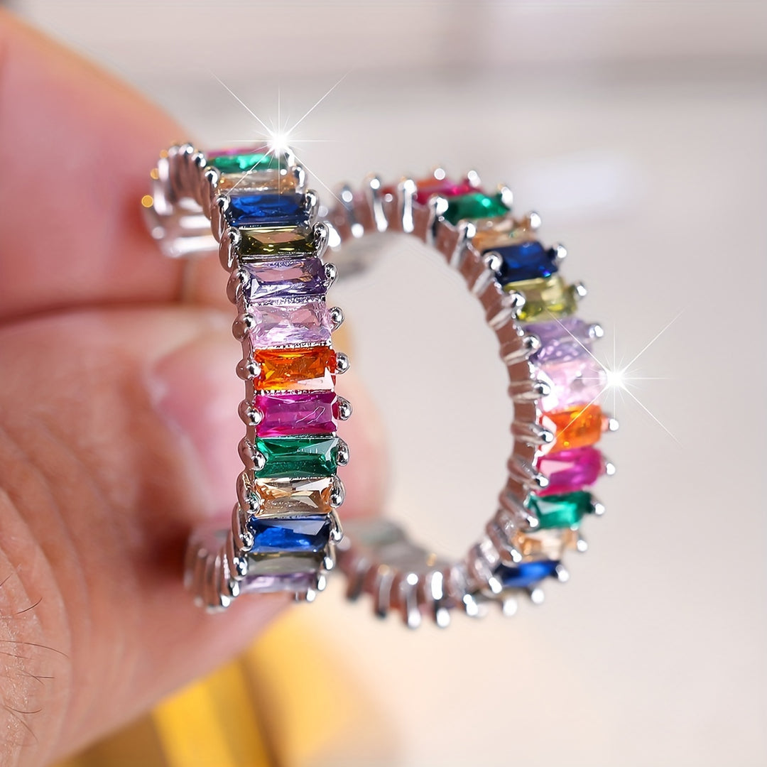 Colorful Zirconia Earrings