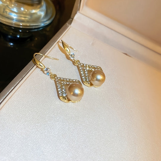 Zirconia Triangle Silver Earrings