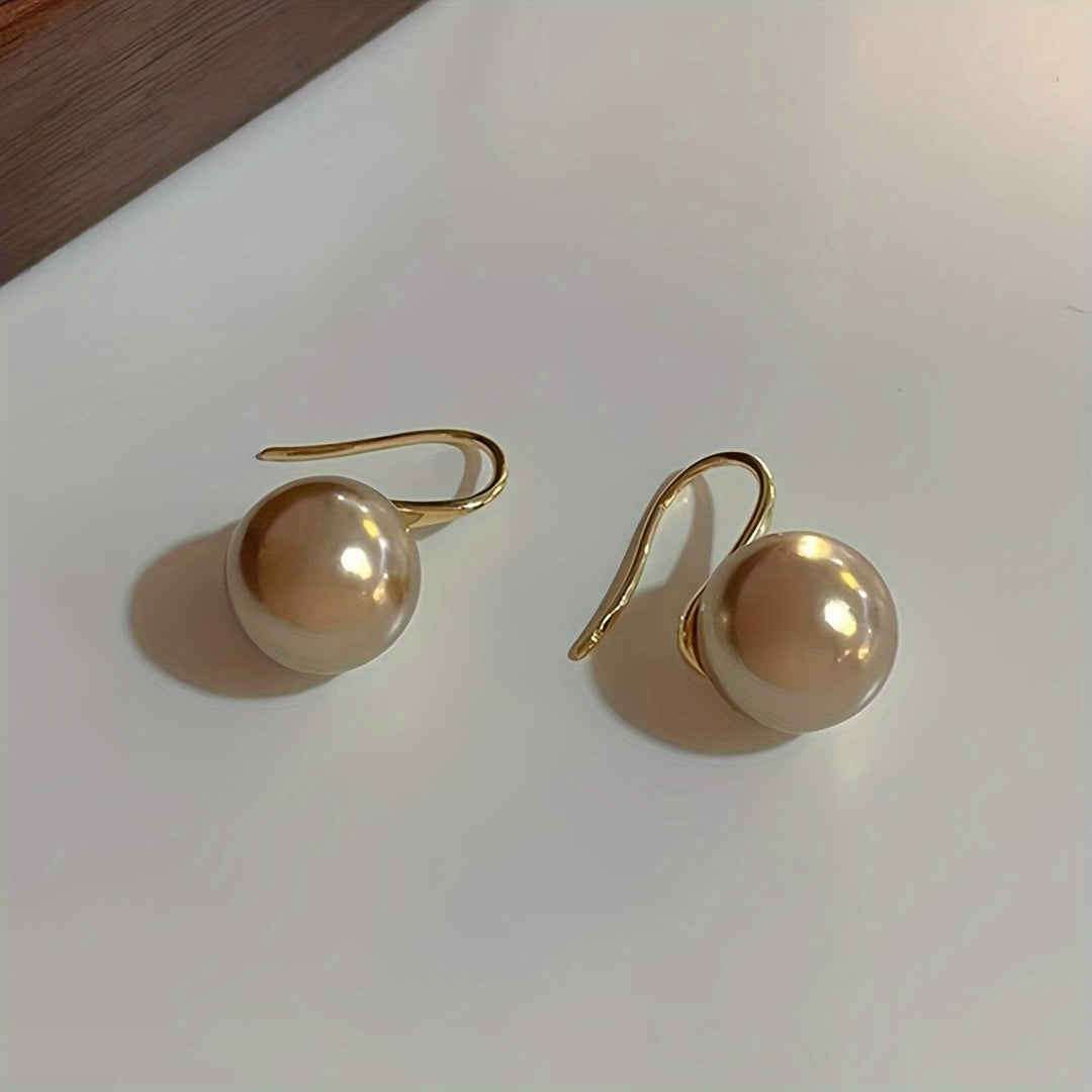 Exquisite Faux Pearl Copper Earrings