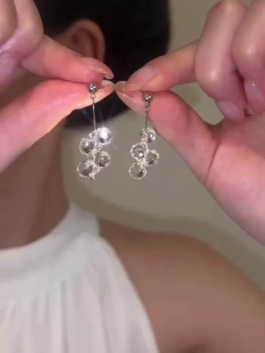 Transparent Glass Water-drop Earrings