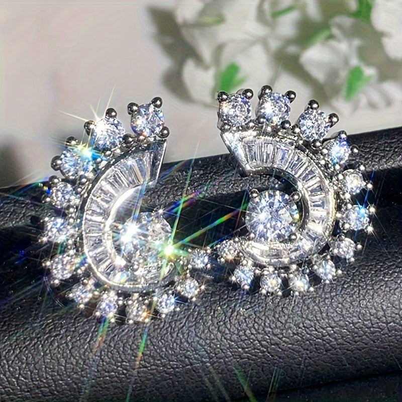 Chic Luxury Spiral Zirconia Earrings