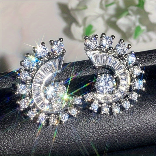 Chic Luxury Spiral Zirconia Earrings