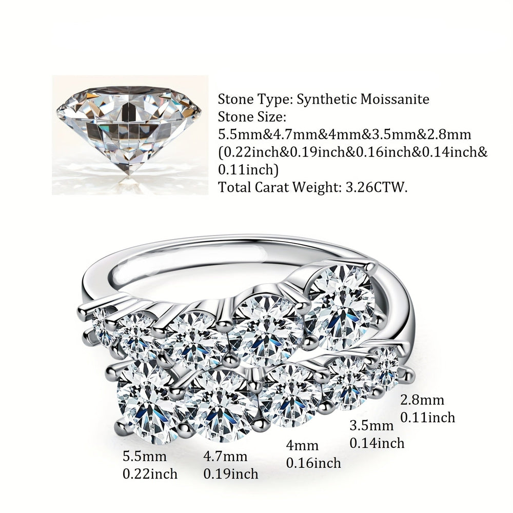 Round Moissanite Double-Headed Band Ring