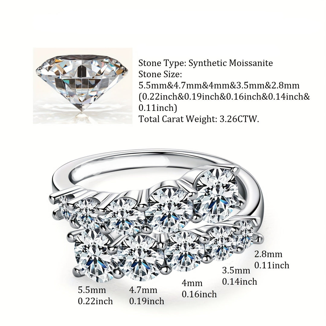 Round Moissanite Double-Headed Band Ring