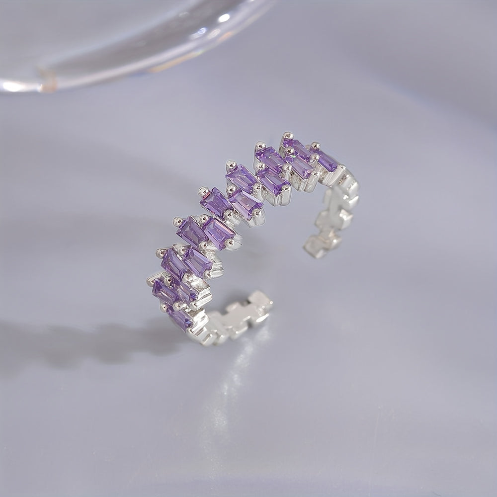 Elegant Purple Cubic Zirconia Ring