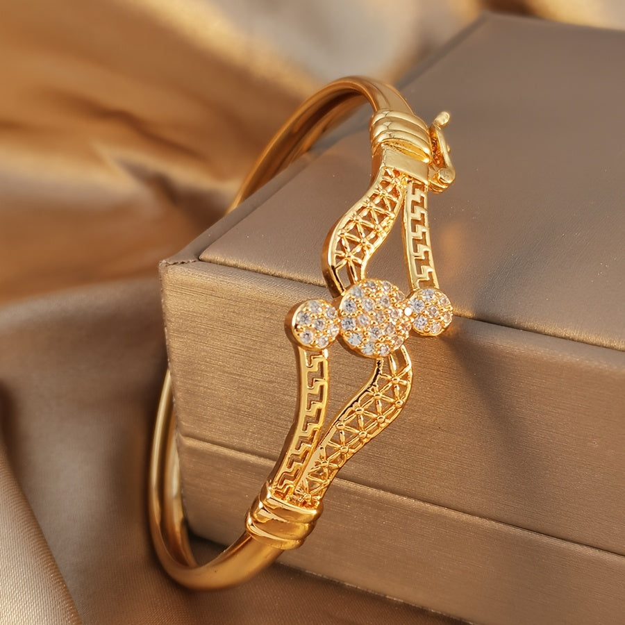 Bohemian Golden-Tone Open Bracelet