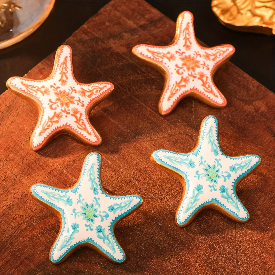 Vintage-Style Painted Starfish Earrings