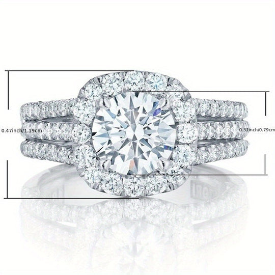 3 Row Zirconia Ring