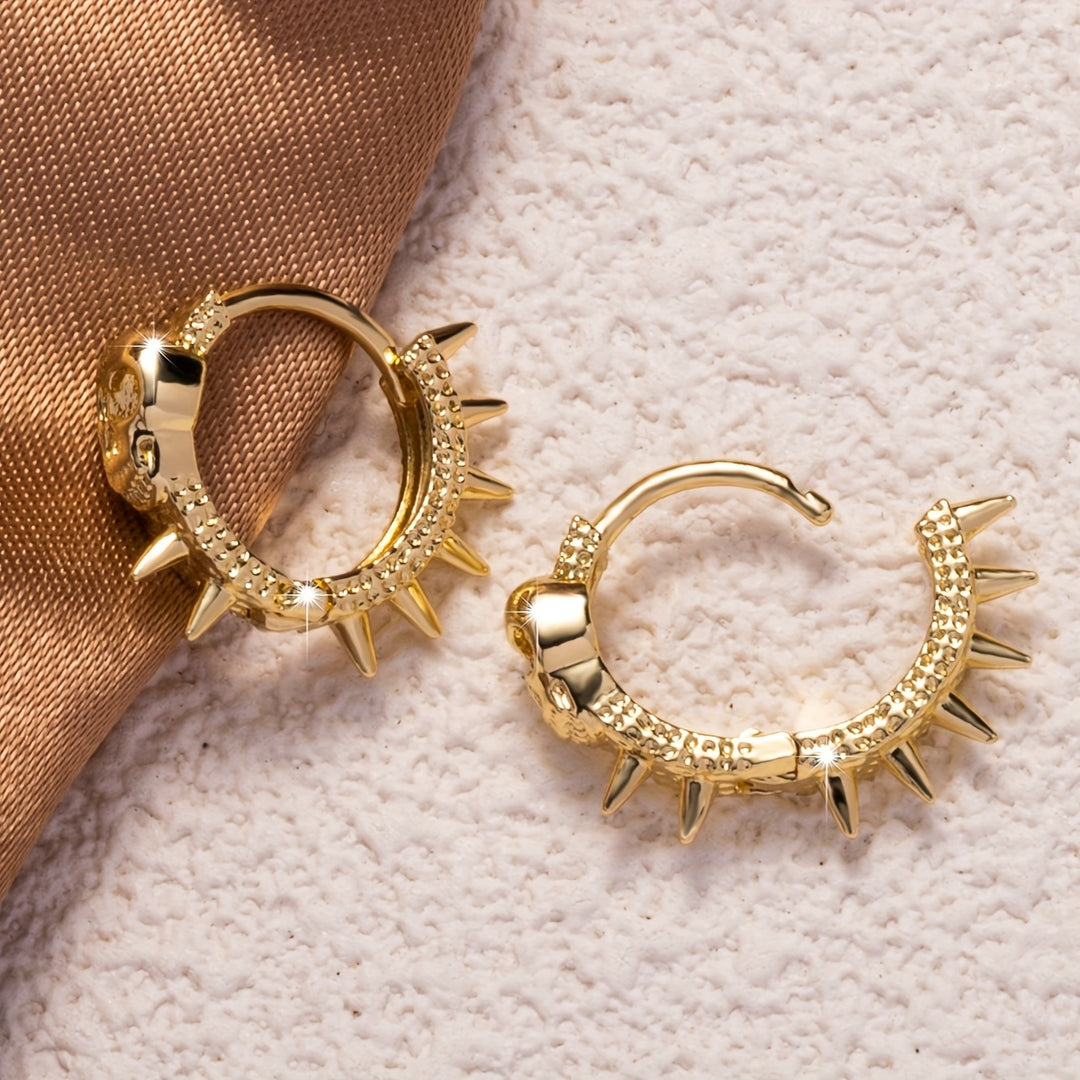 Vintage Elegant Skull Hoop Earrings