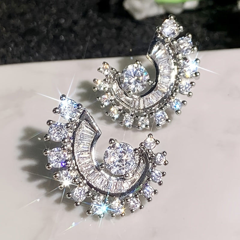 Chic Luxury Spiral Zirconia Earrings