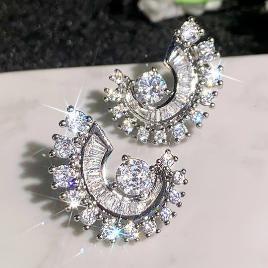 Chic Luxury Spiral Zirconia Earrings