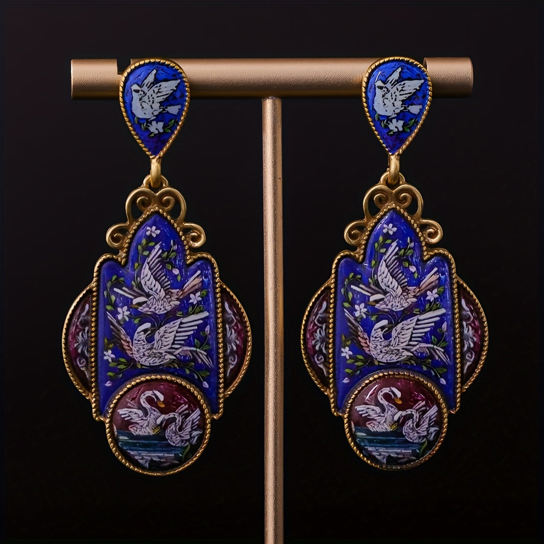 Exquisite Enamel Earrings