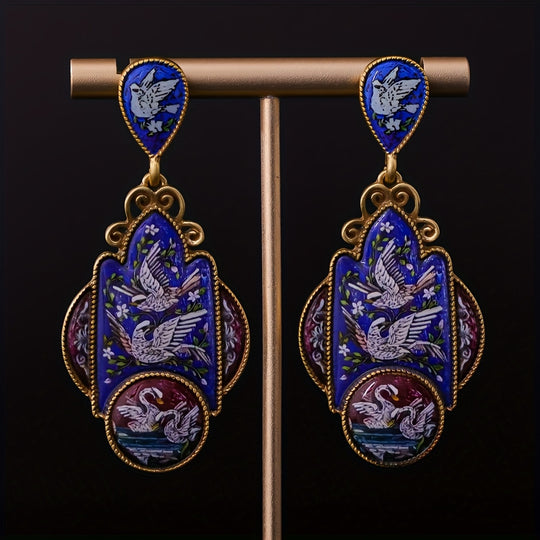 Exquisite Enamel Earrings