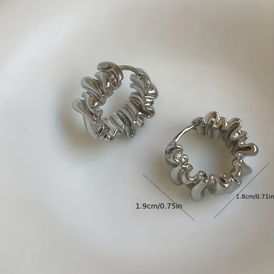 Irregular Wave Ruffles Hoop Earrings