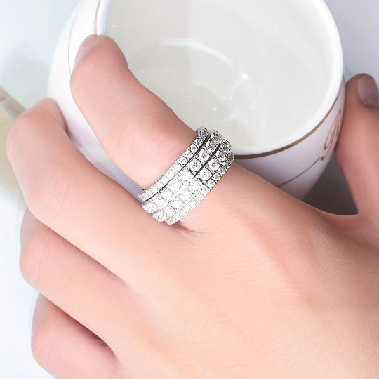 Simple Stylish Zirconia Wide Ring