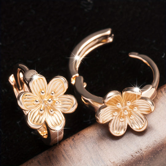 Elegant Bohemian Floral Hoop Earrings