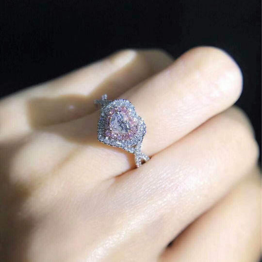 Sparkling Zirconia Heart Ring