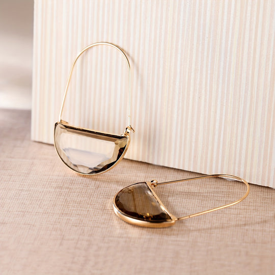 Semi-Circular Transparent Hoop Earrings