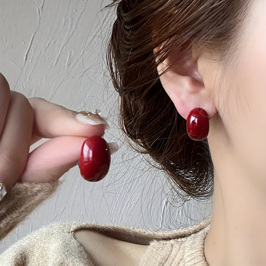 Simple Geometric Oval Fashion Earrings