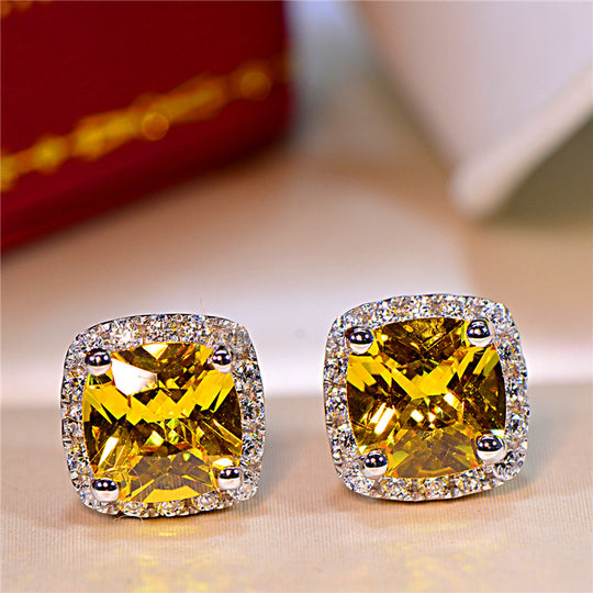 Luxury Stone Stud Earrings