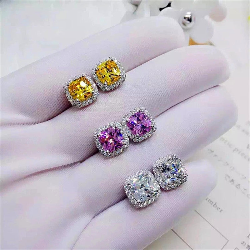 Luxury Stone Stud Earrings