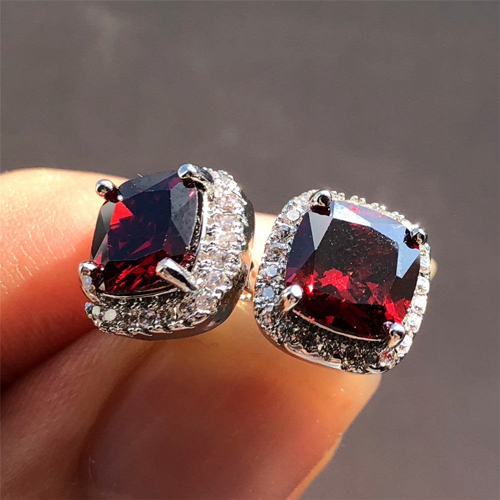 Luxury Stone Stud Earrings