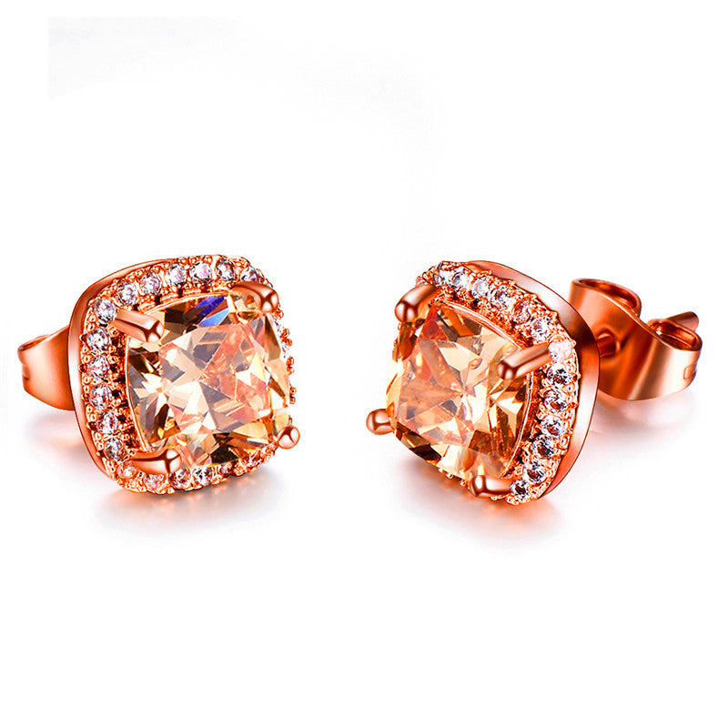 Luxury Stone Stud Earrings