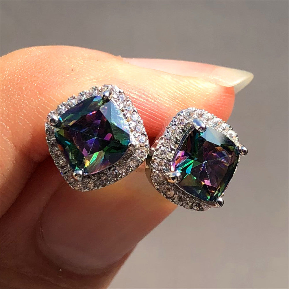 Luxury Stone Stud Earrings