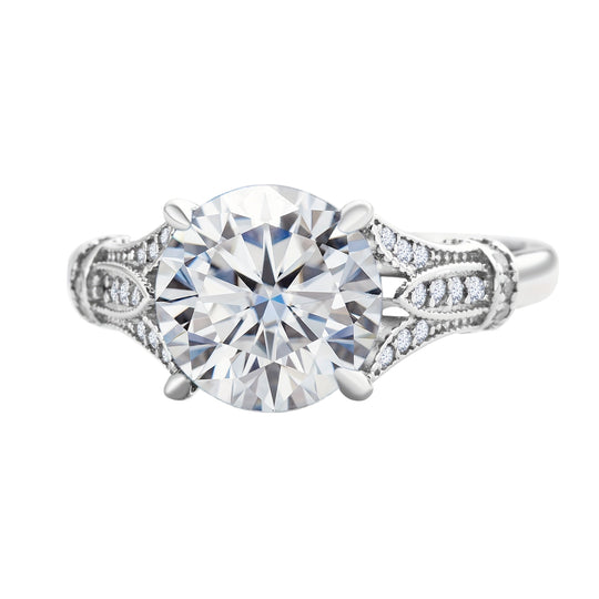 Elegant Round Moissanite Engagement Ring