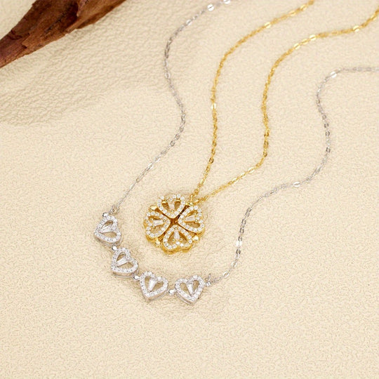 Openable Four-Leaf Clover Pendant Necklace for Women