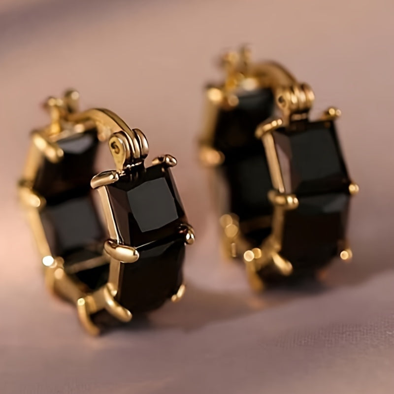 Elegant Unisex Zirconia Hoop Earrings