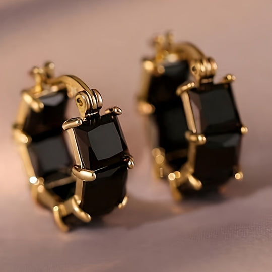 Elegant Unisex Zirconia Hoop Earrings